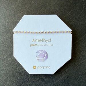 Gorjana Amethyst Beaded Necklace with Gold Accents - Light Purple & Gold